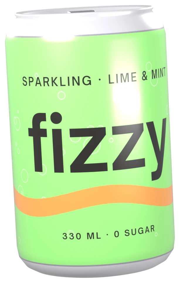 Fizzy can, lime and mint colorway