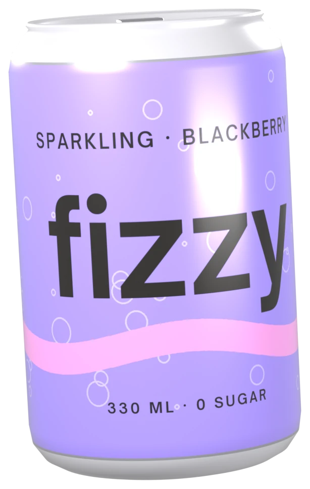Fizzy can, blackberry colorway